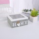 1 Adet 18x18x8cm Ahşap Kutu Organize Home Yazılı 4 Gözlü