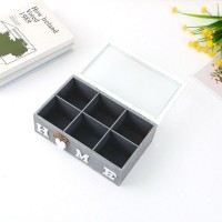 1 Adet 24x15x8cm Ahşap Kutu Organizer Home Yazılı 6 Gözlü