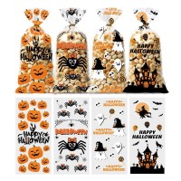 100 Adet 12x27cm Opp Jelatin Baskılı Poşet Torba Halloween Cadılar Bayramı