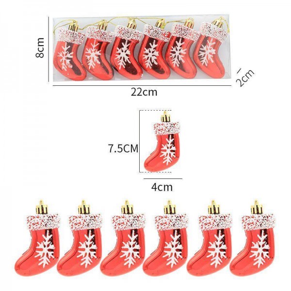 6 Adet 7,5x4cm Minik Patikler Çam Ağacı Süsü